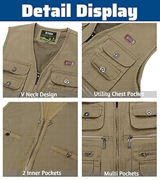 OlyljpinZ Men's Fishing Vest with Multi-Pocket Sleeveless